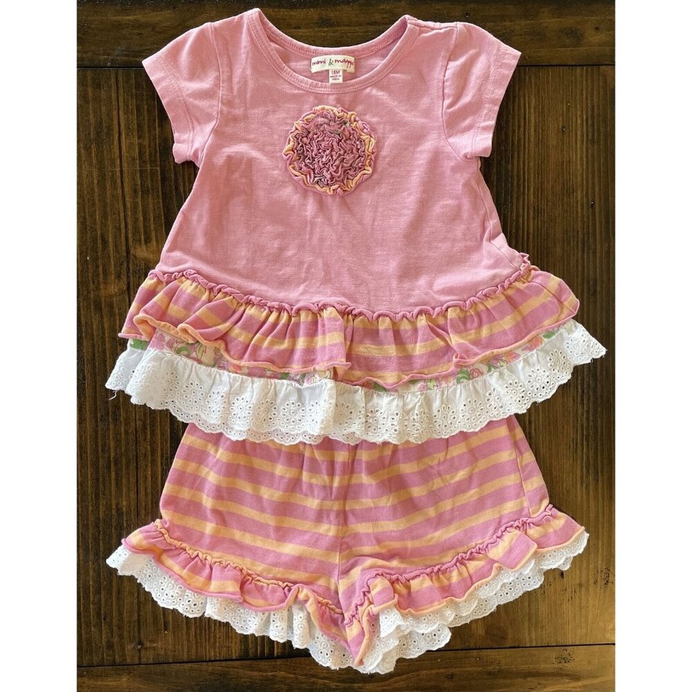 Mimi & Maggie Striped Short Set Sz 18 Months
